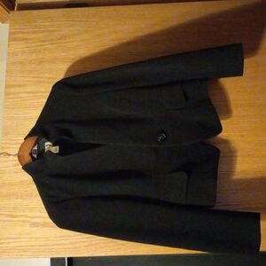 Womens talbots petites blazer black stretch sz 2 jacket 23 long 16 armpit to arm